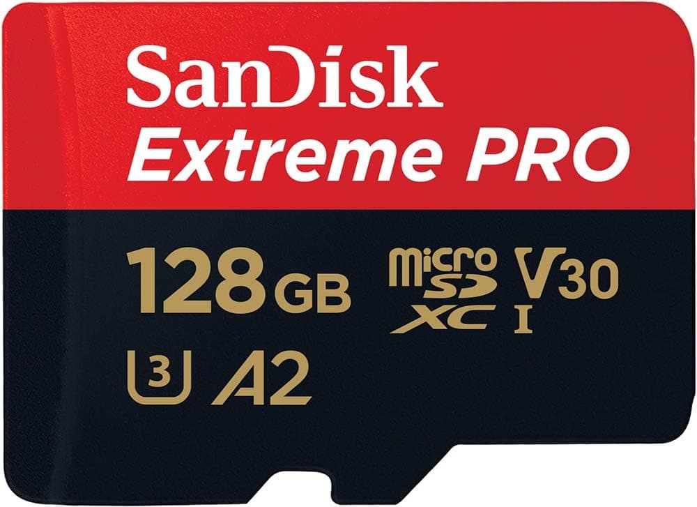 SanDisk 128GB Extreme PRO microSDXC Card + SD Adapter + RescuePRO Deluxe, up to 200MB/s, with A2 App Performance, UHS-I, Class 10, U3, V30