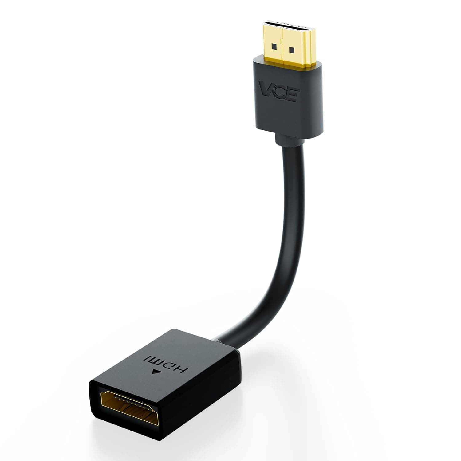 VCE Prolunga HDMI Cavo Corta Alta Velocità, Adattatore HDMI Maschio Femmina per TV Stick 4K, 14CM, 1 Pezzi
