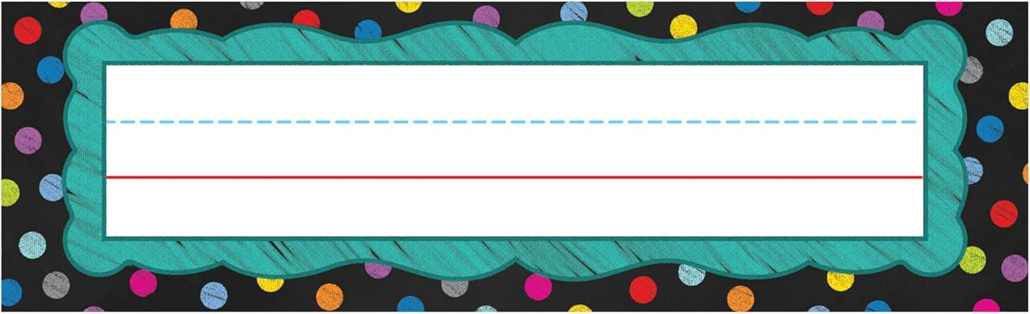 Carson Dellosa Education 36PC Colorful Name Labels for Kids, Chalkboard Tags for Labeling Classroom, School Supplies, Desk Organizer, and Locker Organization, Teacher Décor