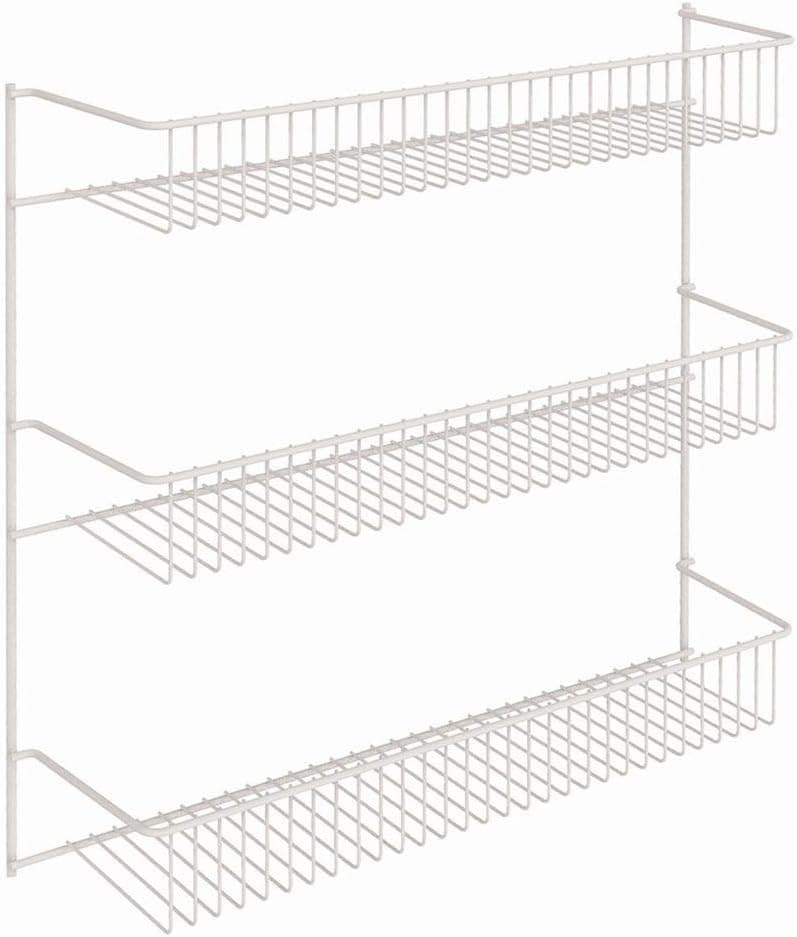 ClosetMaid 3-Tier Hanging Wall Mounted Metal Rack for Spices, Shelf Storage, Pantry Organization, Laundry, Kitchen, Bathroom, White, 8022