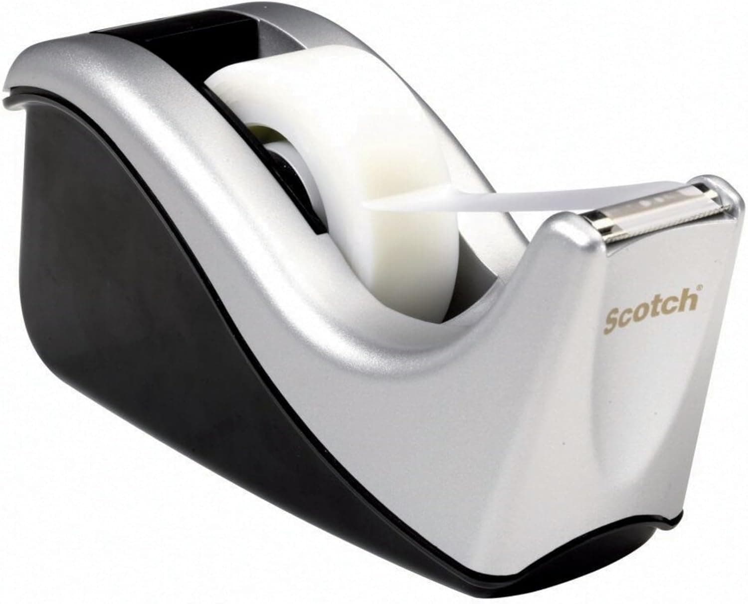 Scotch Desktop Tape Dispenser, Silvertech Two-Tone (C60-ST)