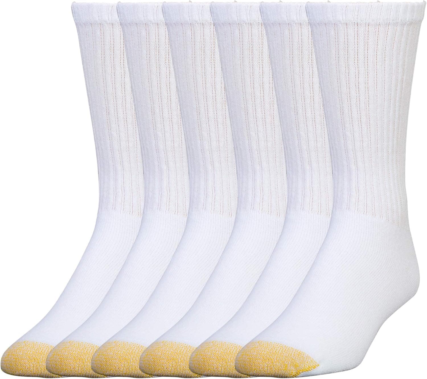GOLDTOE Men's 656S Cotton Crew Athletic Socks (Multipack)