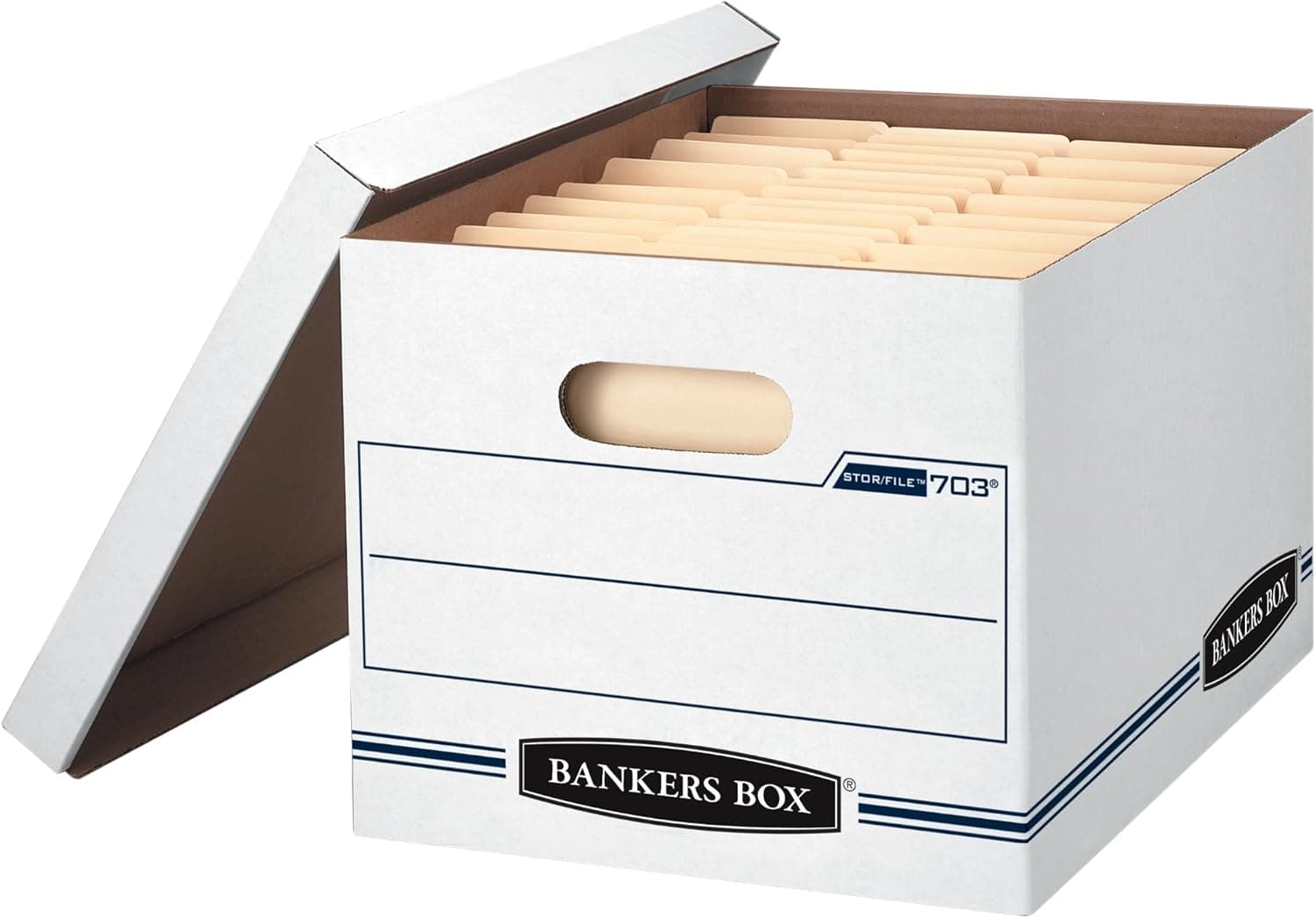 Bankers Box 12-Pack Basic Duty File Storage Boxes with Lids, Letter/Legal, STOR/FILE, (00703)