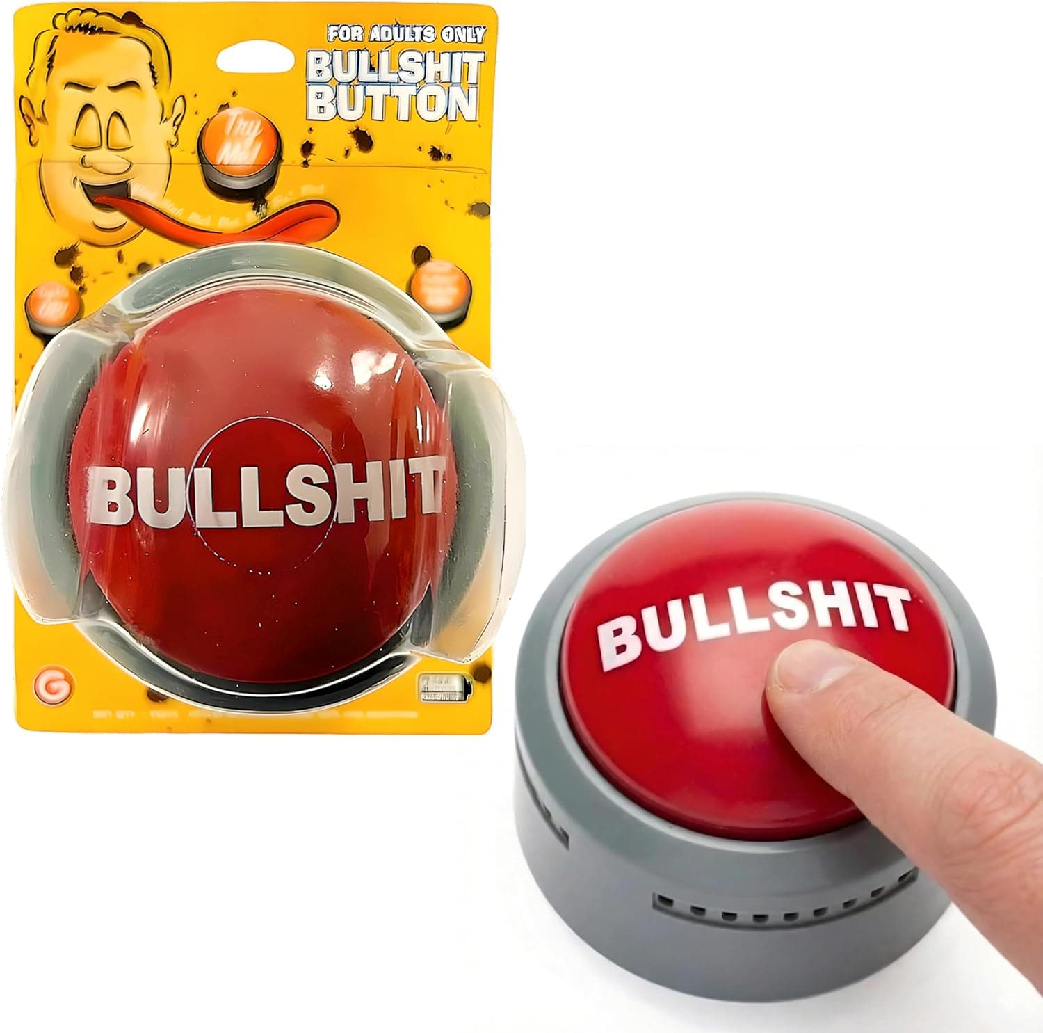 Bullshit Button – The Official Hilarious BS Button with Sound Effects & Flashing Light – Perfect Gag Gift for Friends, Family, and Co-workers - Batteries Included
