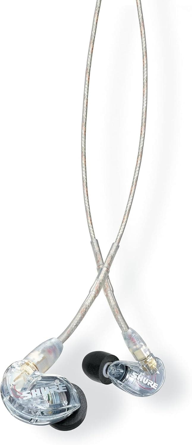 Shure SE215 PRO Wired Earbuds - Professional Sound Isolating Earphones, Clear Sound & Deep Bass, Single Dynamic MicroDriver, Secure Fit in Ear Monitor, Plus Carrying Case & Fit Kit - Clear (SE215-CL)