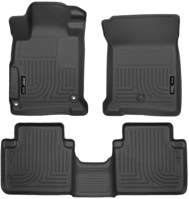 Husky Liners Weatherbeater Floor Mats | Fits 2013 - 2017 Honda Accord Sedan | Front & 2nd Row, 3-pc Black - 98481