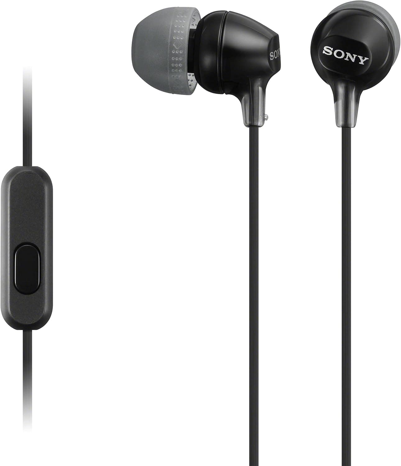 Sony MDREX15AP In-Ear Earbud Headphones with Mic, Black (MDREX15AP/B)