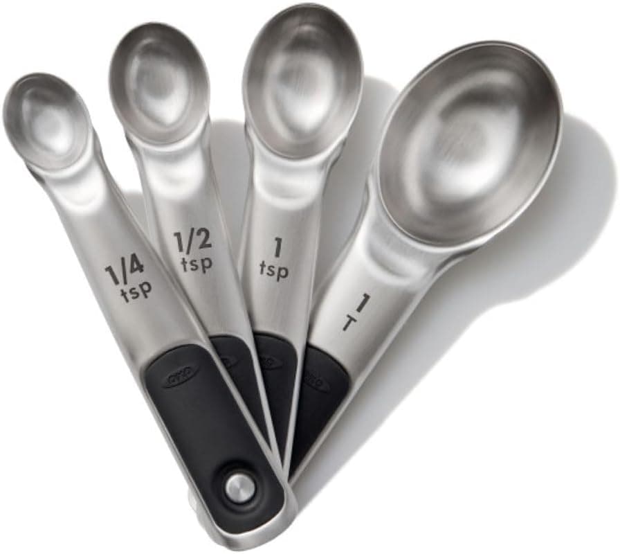 OXO Good Grips 4 Piece Stainless Steel Measuring Spoons with Magnetic Snaps