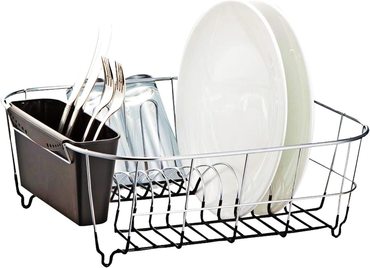 Neat-O Deluxe Chrome-Plated Steel Small Dish Drainers (Black)