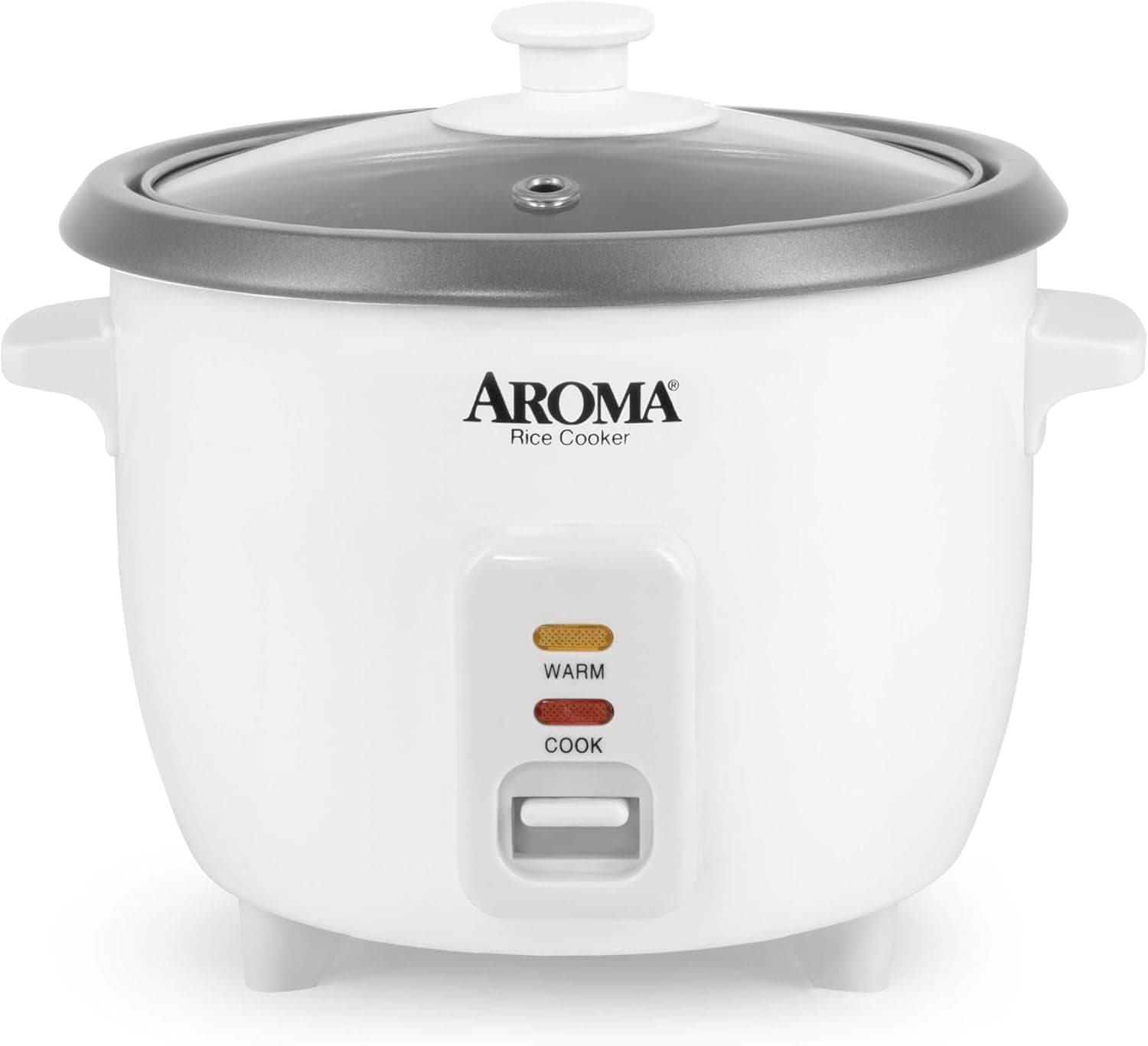 AROMA® Rice Cooker, 3-Cup (Uncooked) / 6-Cup (Cooked), Small Rice Cooker, Oatmeal Cooker, Soup Maker, Auto Keep Warm, 1.5 Qt, White, ARC-363NG