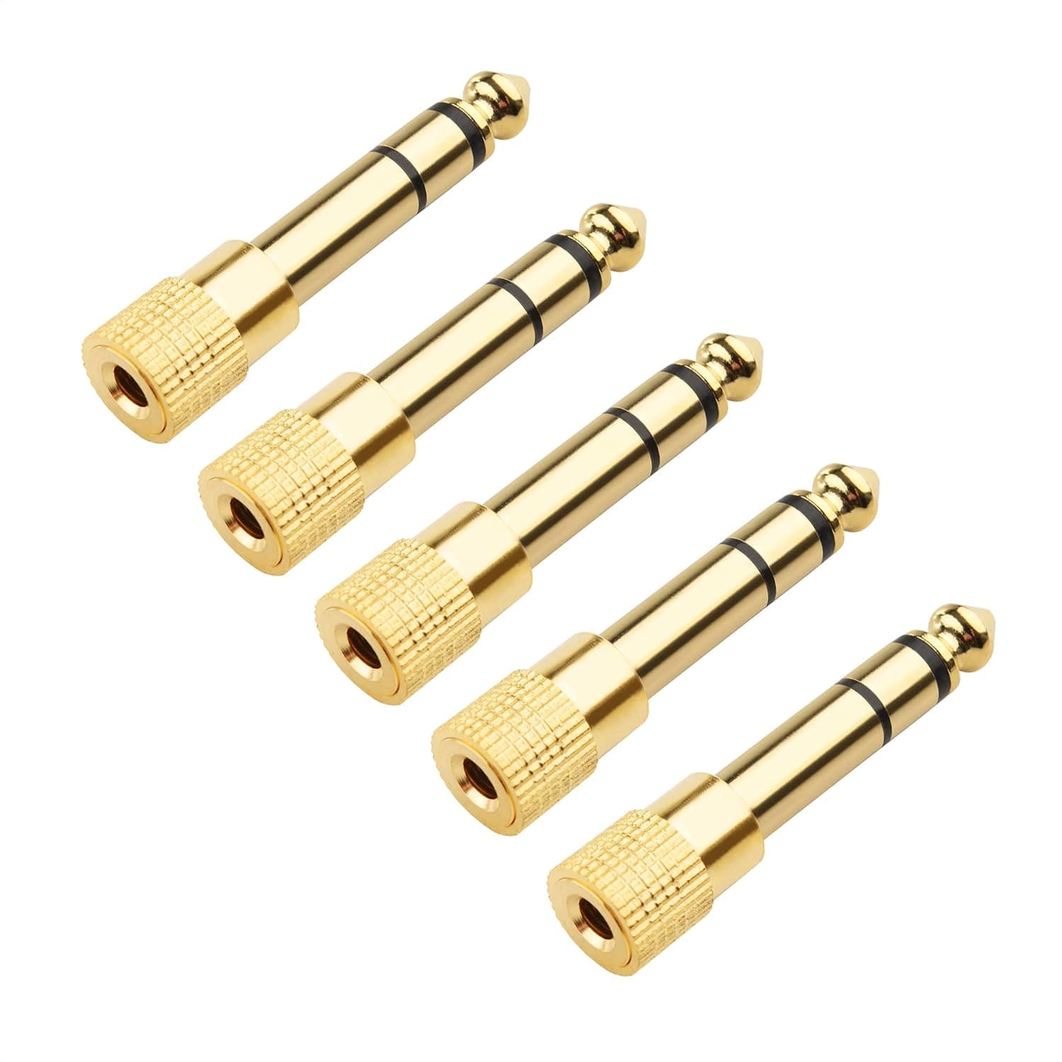 Cable Matters 5-Pack 1/4 to 1/8 Headphone Adapter, 6.35mm to 3.5mm Adapter Male to Female, Gold Plated Stereo Headphone 3.5mm to 1/4 Converter
