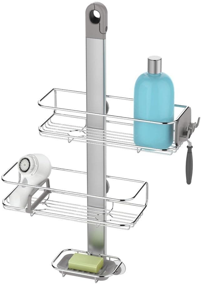 simplehuman Adjustable Shower Caddy, Stainless Steel and Anodized Aluminum