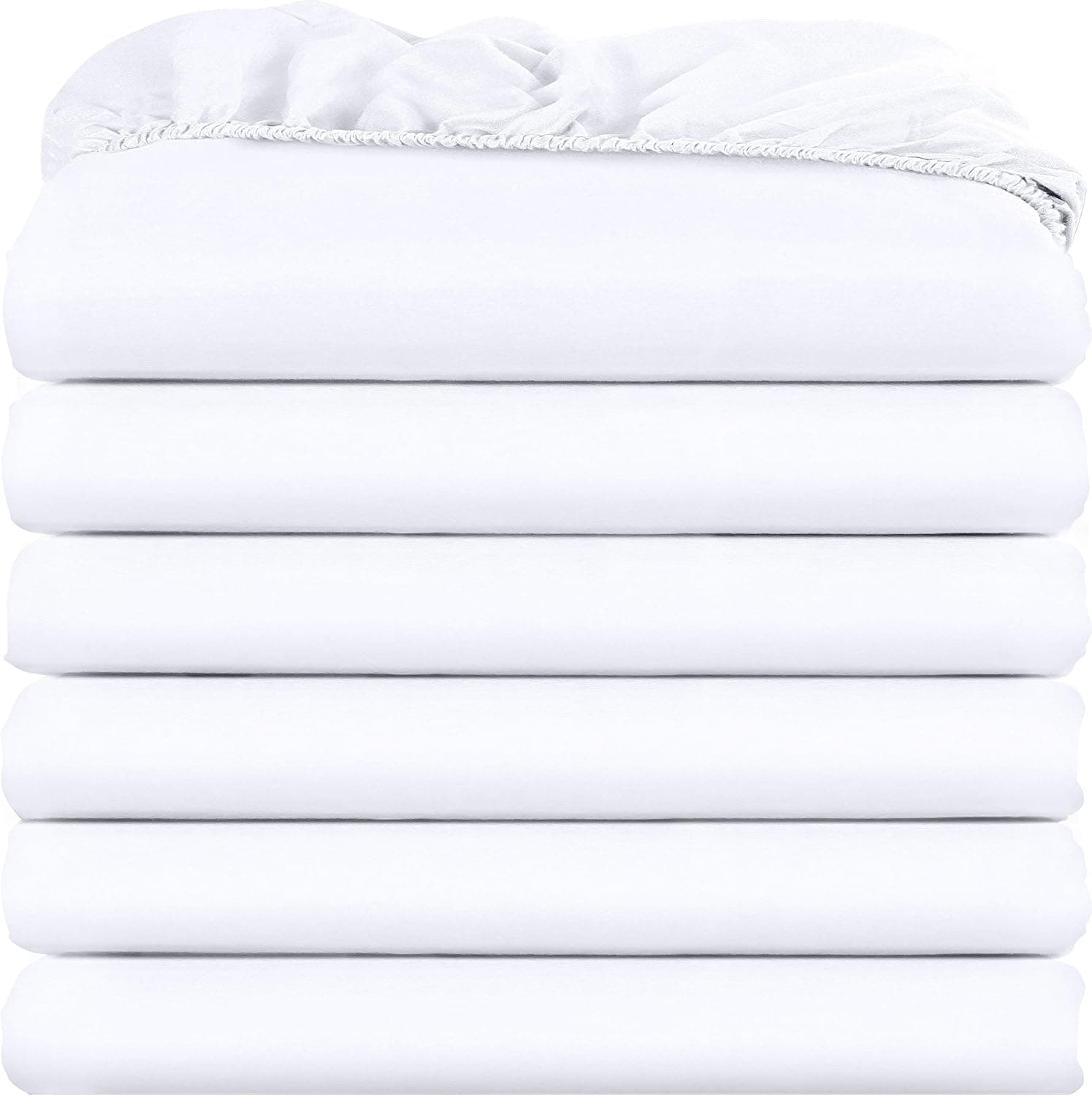 Utopia Bedding Twin Fitted Sheets - Bulk Pack of 6 Bottom Sheets - Soft Brushed Microfiber - Deep Pockets - Shrinkage & Fade Resistant - Easy Care (White)