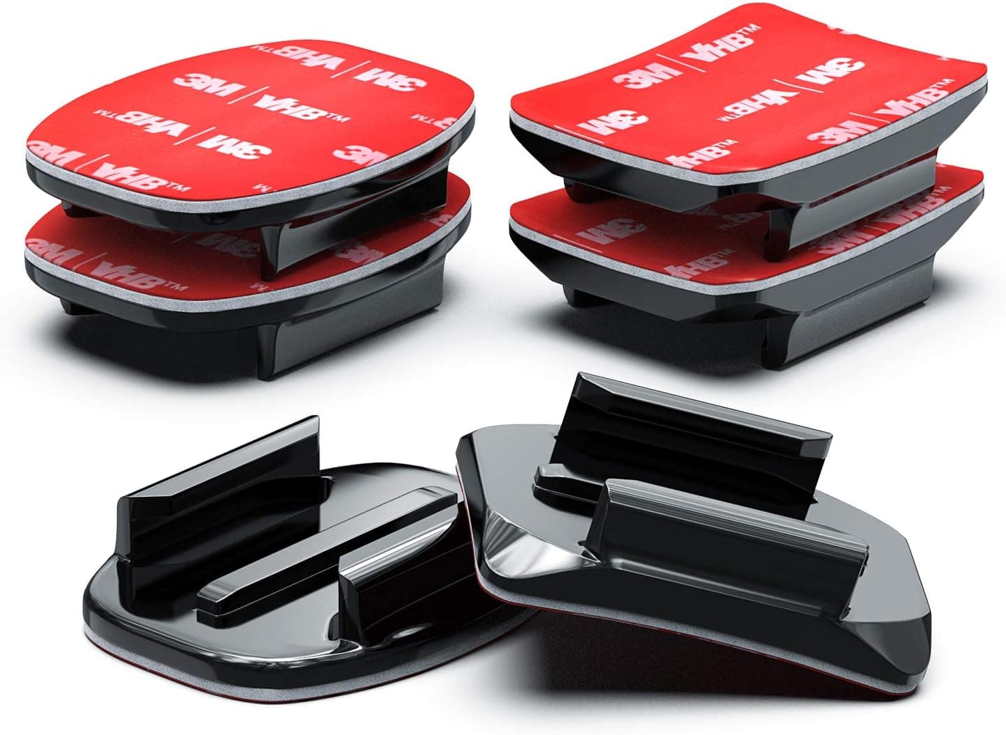 Helmet Adhesive Sticky Mounts Curved Attachment Flat 3M Mount Compatible with GoPro Hero 13 12 11 10 Max 9 8 7 6 5 4 Session DJI Osmo Action Cameras (6 Packs)