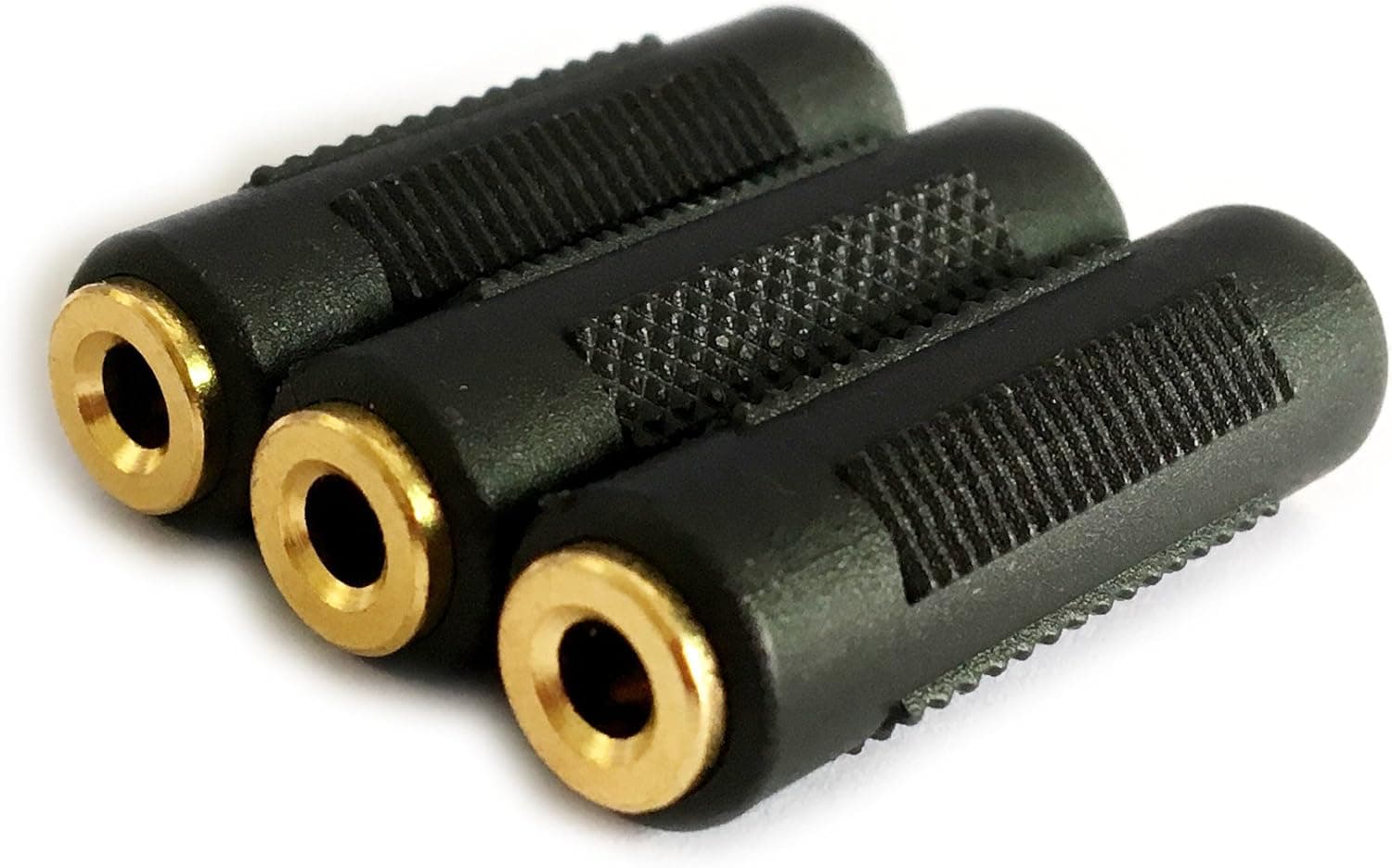 3.5mm Stereo Jack to 3.5mm Stereo Jack Female to Female Adapter Connector Gold Plated (3 Pack)