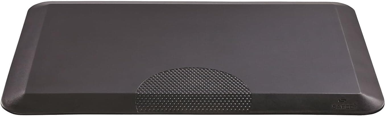 Safco Anti-Fatigue Mat, 20" x 30", Reduces Fatigue, Increases Comfort, Durable Self-Skinning Polyurethane for Home & Office, Black