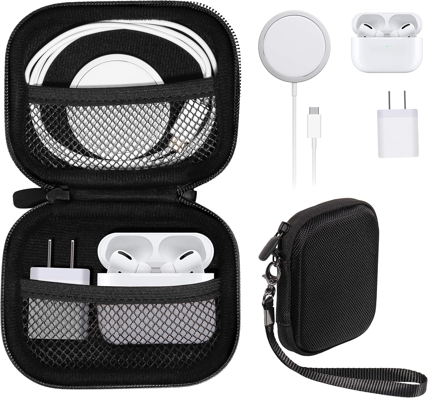CaseSack All-in-One Case for iPhone MagSafe Charger & Battery Pack, Storage for Accessories/Power Adapter/Charge Cable/Docks, Compatible with AirPods 4/ Pro 3/2/ 1