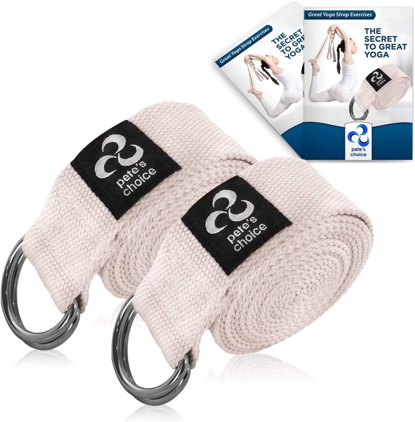 2-PACK or 5-PACK Yoga Exercise Adjustable Straps 8Ft | BONUS eBook | with Durable D-Ring For Pilates & Gym Workouts | Hold Poses, Stretch, Improve Flexibility & Maintain Balance