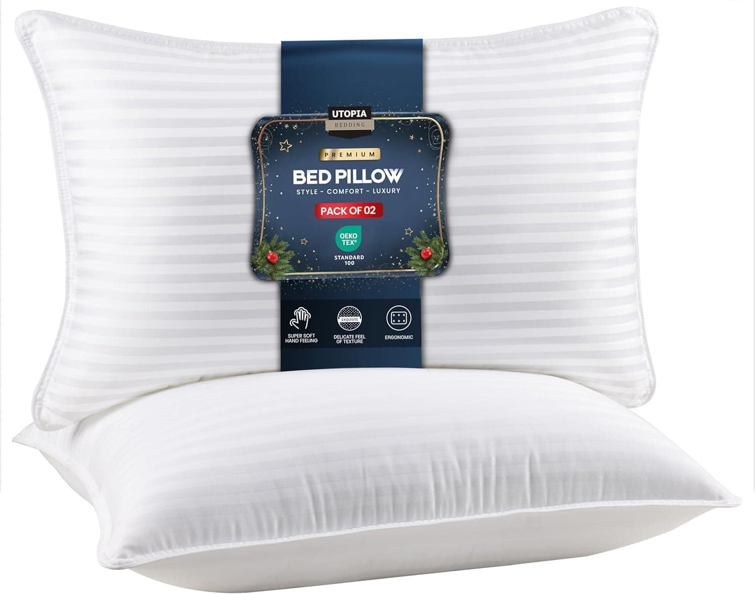 Utopia Bedding Bed Pillows for Sleeping Queen Size (White), Set of 2, Cooling Hotel Quality, for Back, Stomach or Side Sleepers