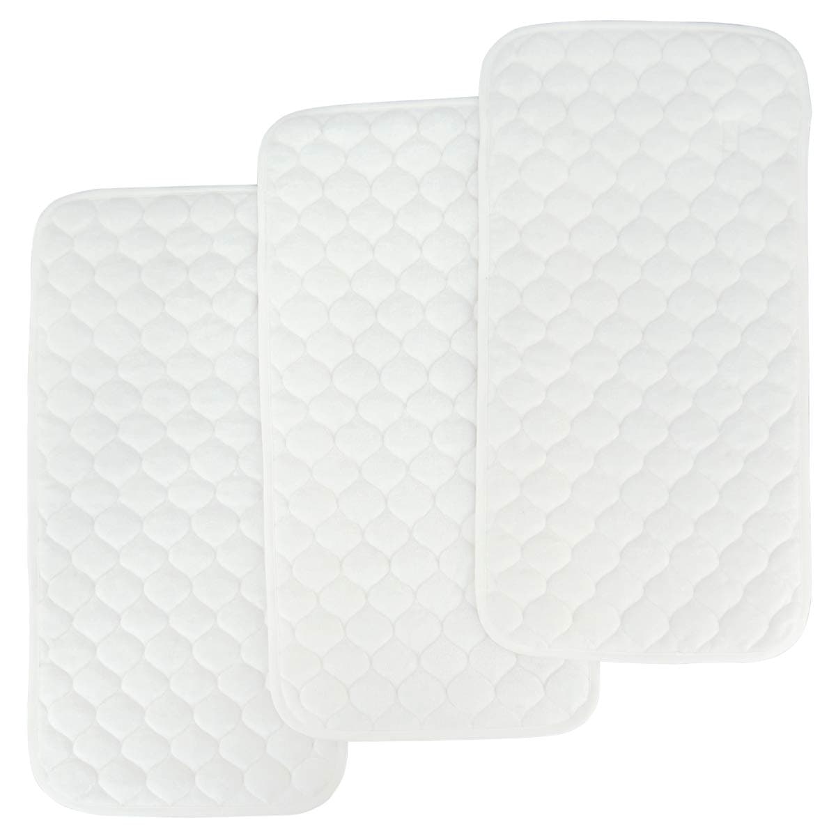 BlueSnail Quilted Thicker Waterproof Changing Pad Liners,3 Count(Snow White 13” x 27”)