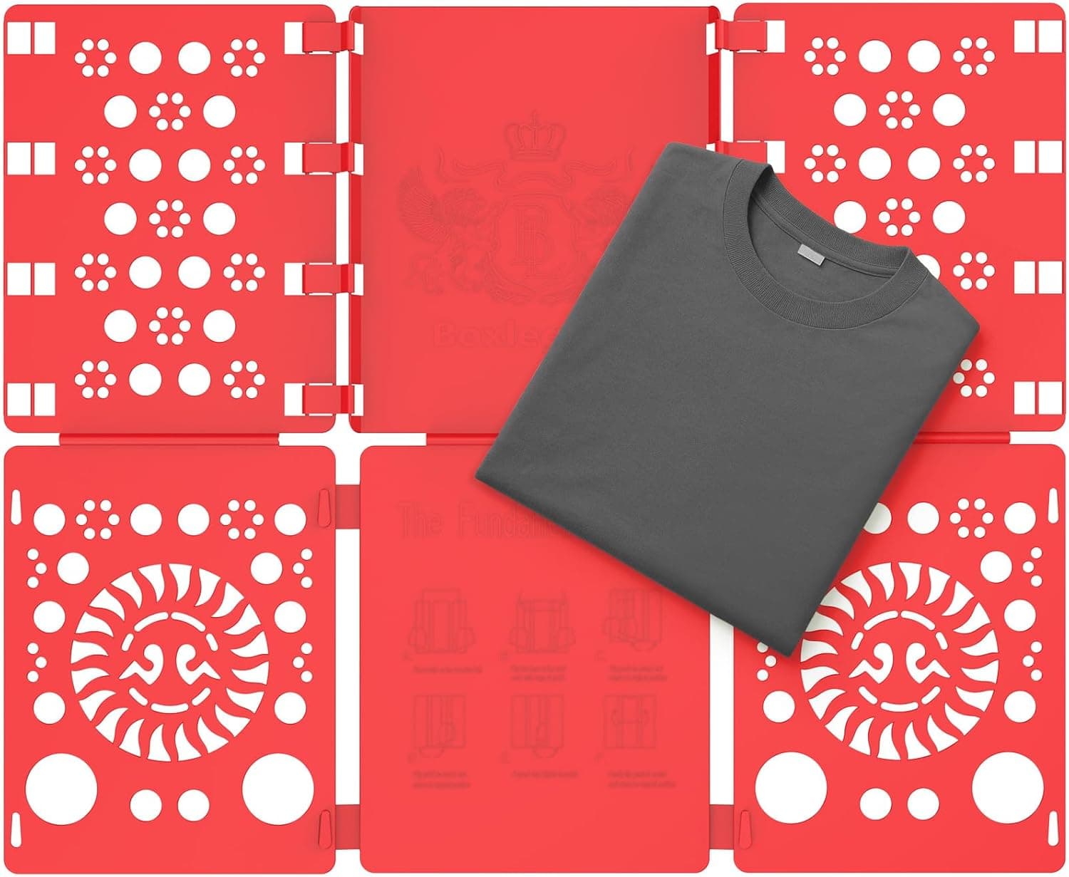 BoxLegend Shirt Folder Board Tshirt Clothes Folder Folding Board Durable Laundry Helper Liner Sorter, Red