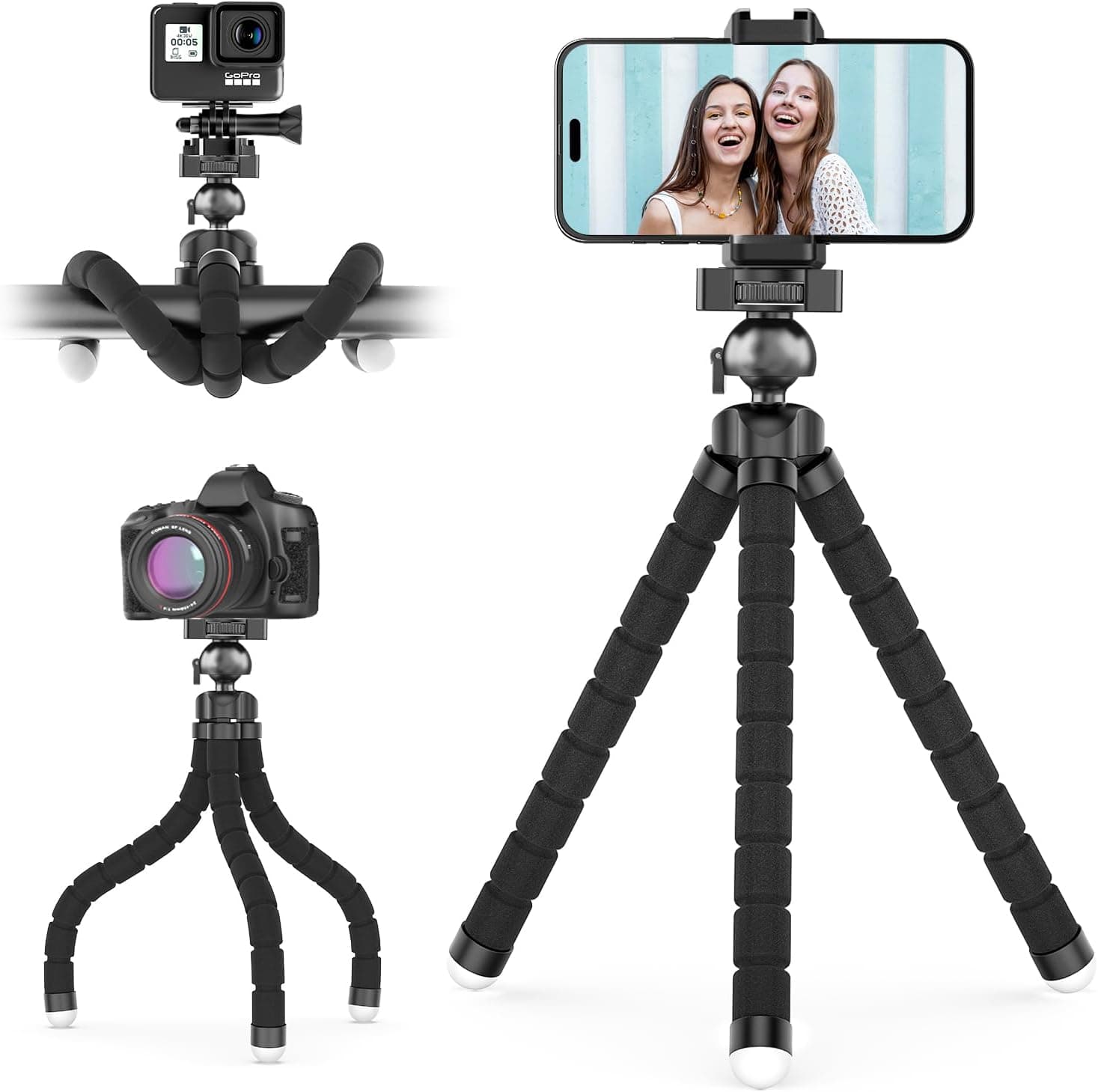 UBeesize Phone Tripod Pro S, Flexible Desk Stand with Wireless Remote, Mini Holder for Camera and GoPro