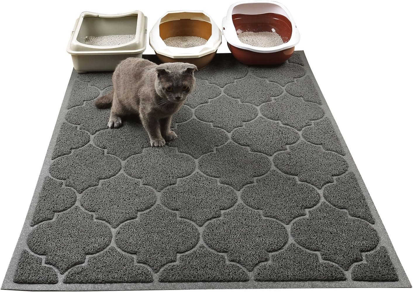 LittleTiger Cat Litter Mat, XL Super Size, Phthalate Free, Easy to Clean, 46x35 Inches, Durable, Soft on Paws, Large Litter Mat.