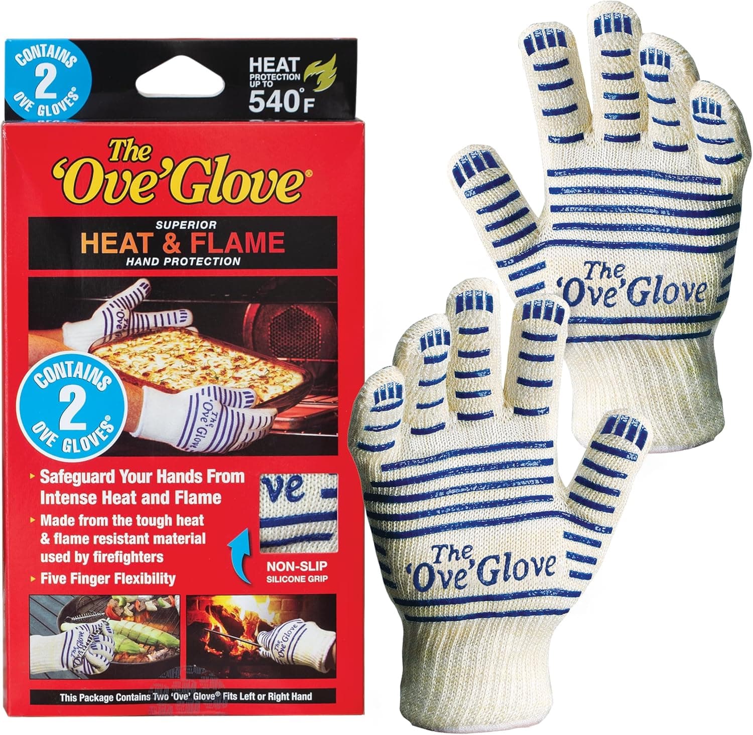 The Ove Glove - Superior Heat & Flame Hand Protection - Pack of 2 Oven Mitts