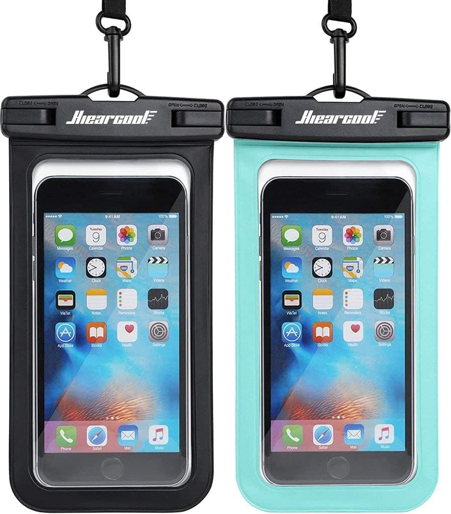 Hiearcool Waterproof Phone Pouch, IPX8 Waterproof Phone Case for iPhone 17/16/15/14 Pro Max, Cell Phone Dry Bag for Beach & Cruise Essentials, Touch Screen, Lanyard Included, 2 Pack (Fits Up to 8.3”)