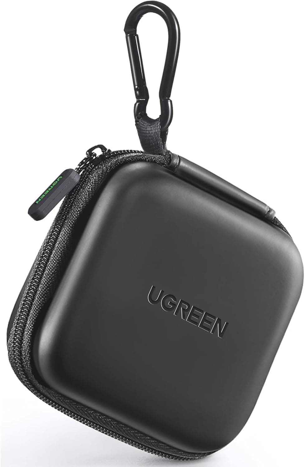 UGREEN Earbud Case, Waterproof Earphone Case Pouch Compatible with AirPods Pro Headphone Case Holder with Stainless Steel Carabiner, for Headphones, Earbuds, SD Memory Card, Camera Chips, Black