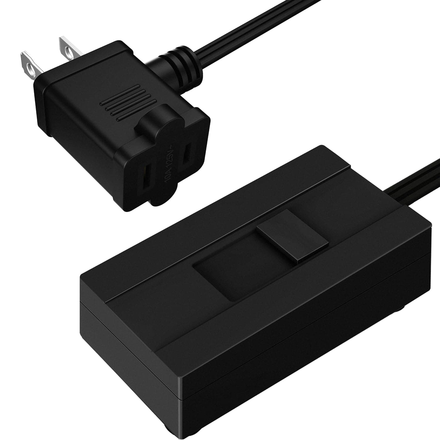 TOPGREENER Table-Top Plug in Dimmer for Table or Floor Lamps, Slide Control, Works with 360 Watt Incandescent/Halogen and 150 Watt Dimmable CFL/LED, Off at Lowest dim, 6ft Cord, TGTTDL300-BK, Black