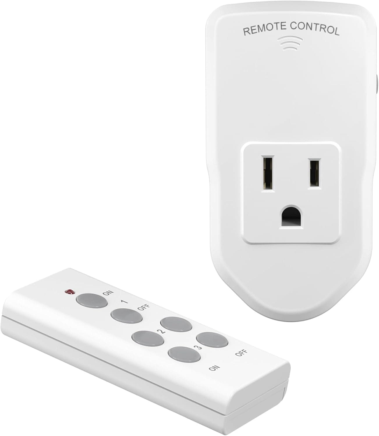 BN-LINK Wireless Remote Control Outlet Electrical Switch for Lights, Fans, Christmas Lights, Small Appliance, 100ft Long Range White 10A/1200W, 1 Remote + 1 Outlet, ETL & FCC Certified