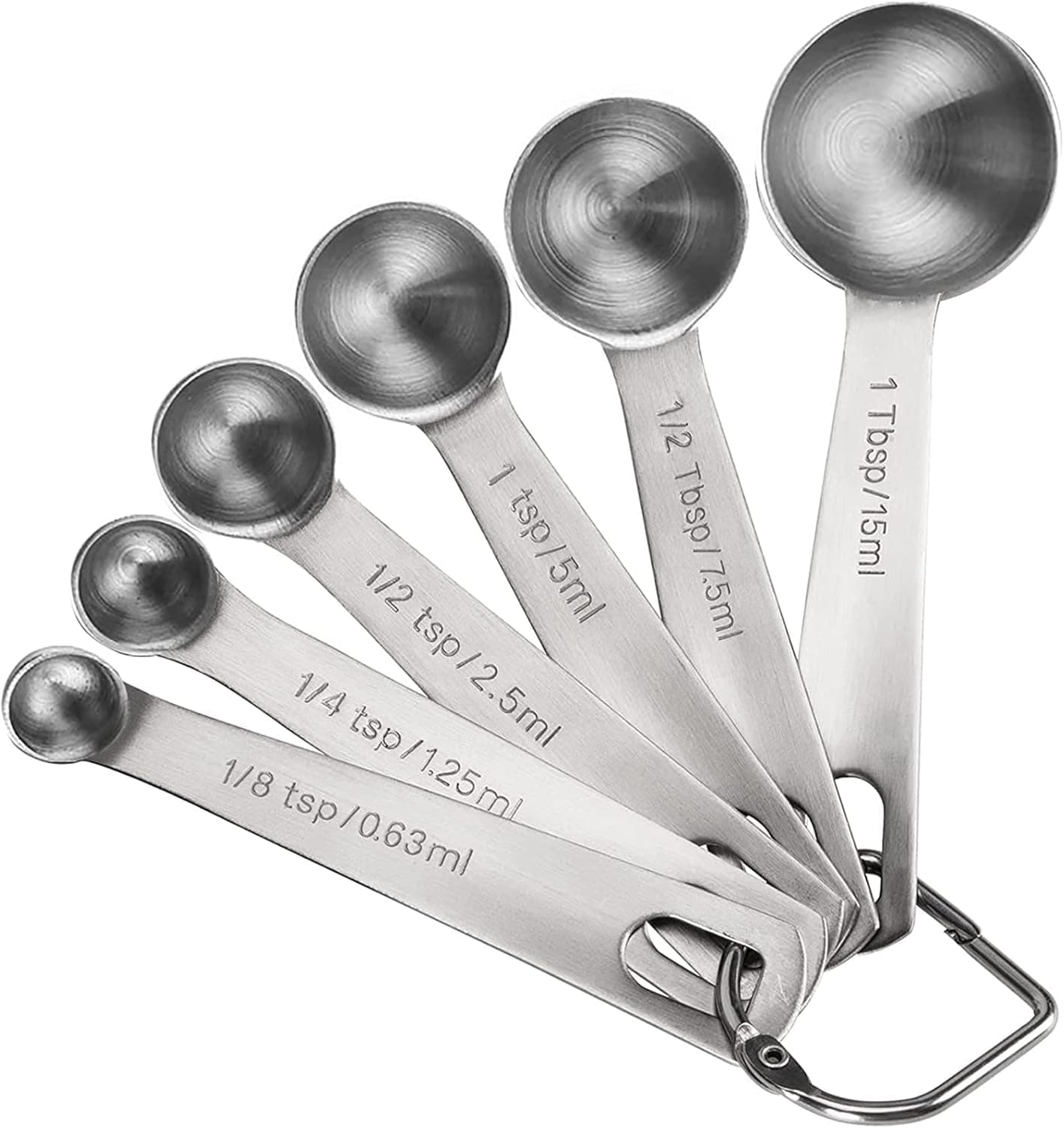 Measuring Spoons, Premium Heavy Duty Stainless Steel Measuring Spoons Cups Set, Small Tablespoon with Metric and US Measurements, Set of 6 for Measuring Dry and Liquid Ingredients