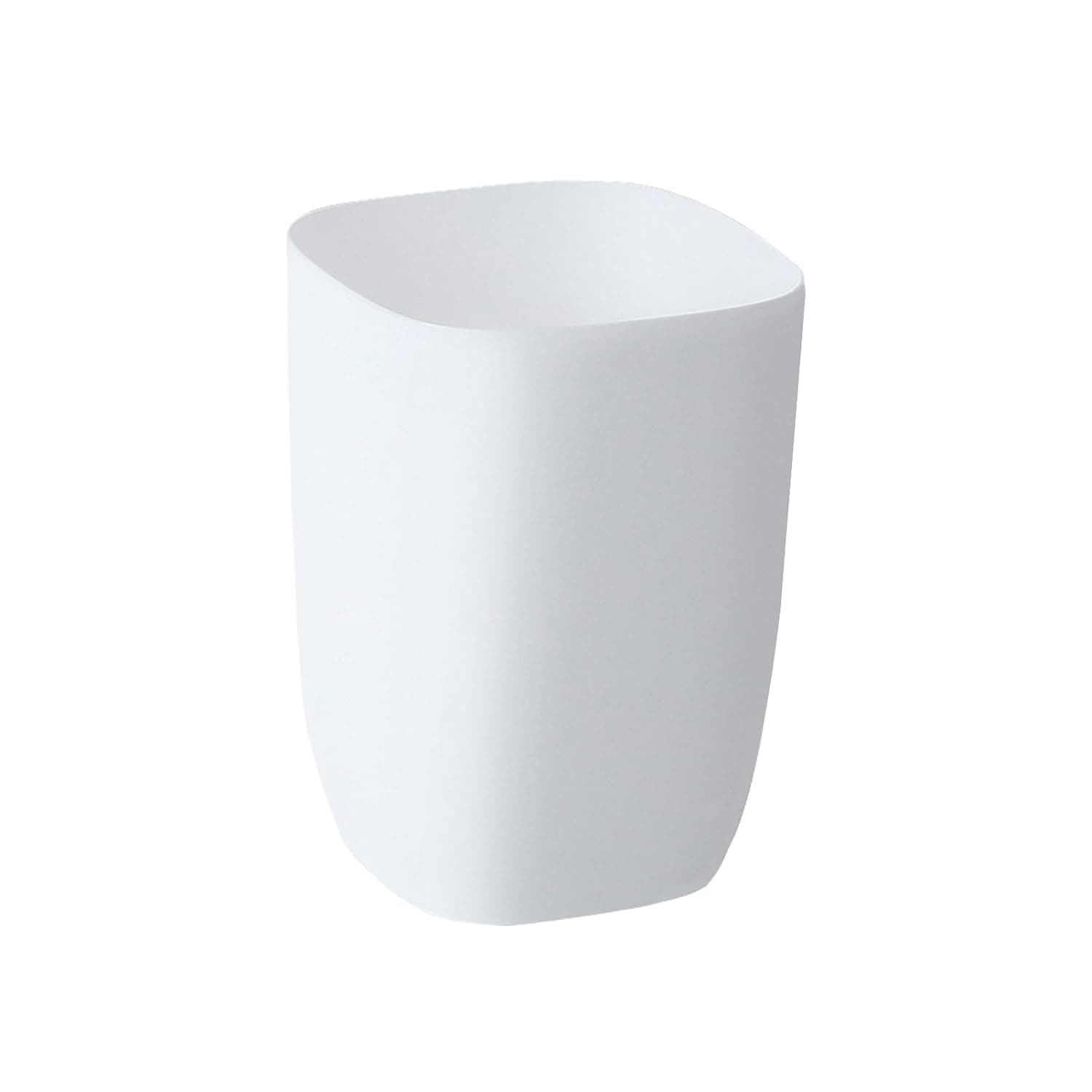 Bathroom Trash Can, Small Garbage Can for Bedroom, Living Room, Kitchen, Slim Cute Plastic Waste Basket for Office, 7L, Matt White