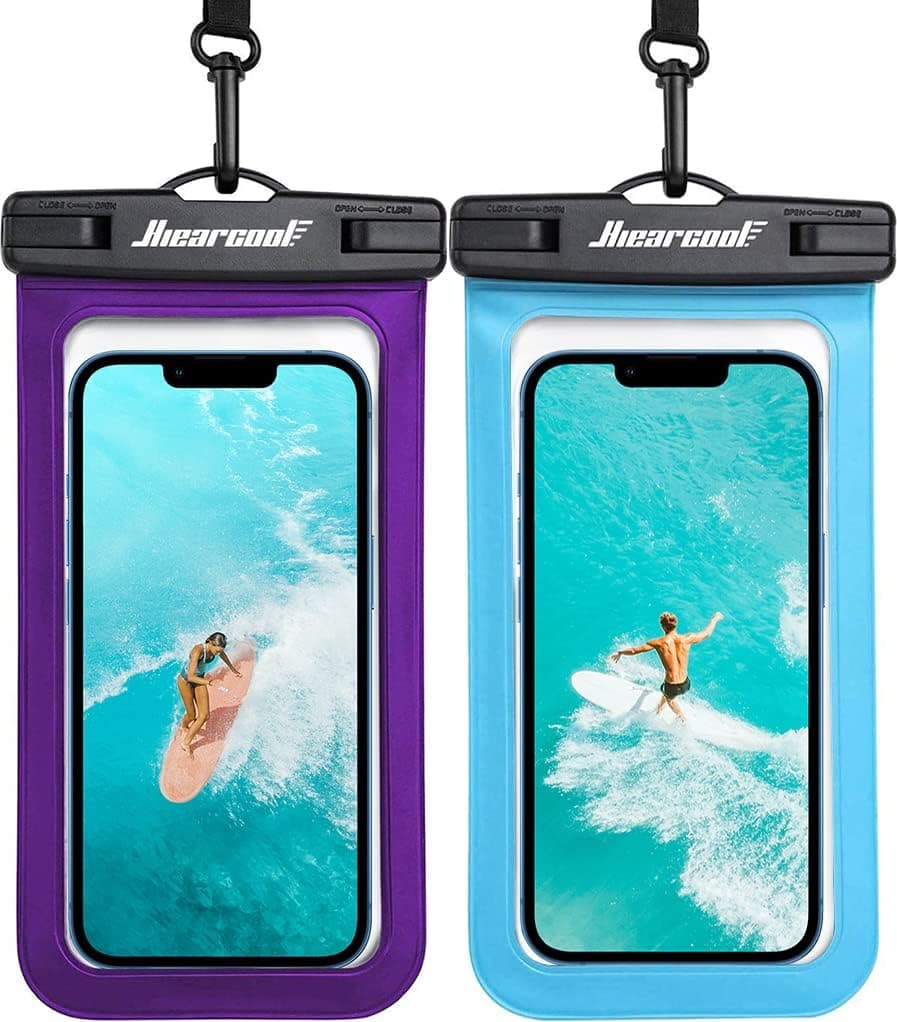 Hiearcool Universal Waterproof Phone Pouch, Dry Bag Compatible for iPhone 17 16 15 14 13 Pro Max XS Plus Samsung Galaxy S22 Cellphone Up to 8.3", IPX8 Water Proof Cell Phone Case for Beach-2Pack