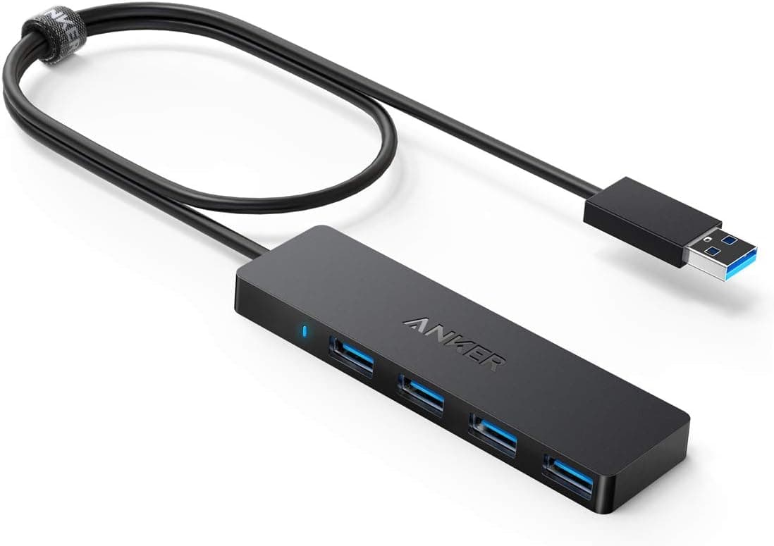Anker USB Hub 4 Ports, Multiple USB 3.0 Hub, USB Splitter for Laptop, Extender for A Port Laptop, PC, Desktop and More [Charging Not Supported](2ft USB-A)