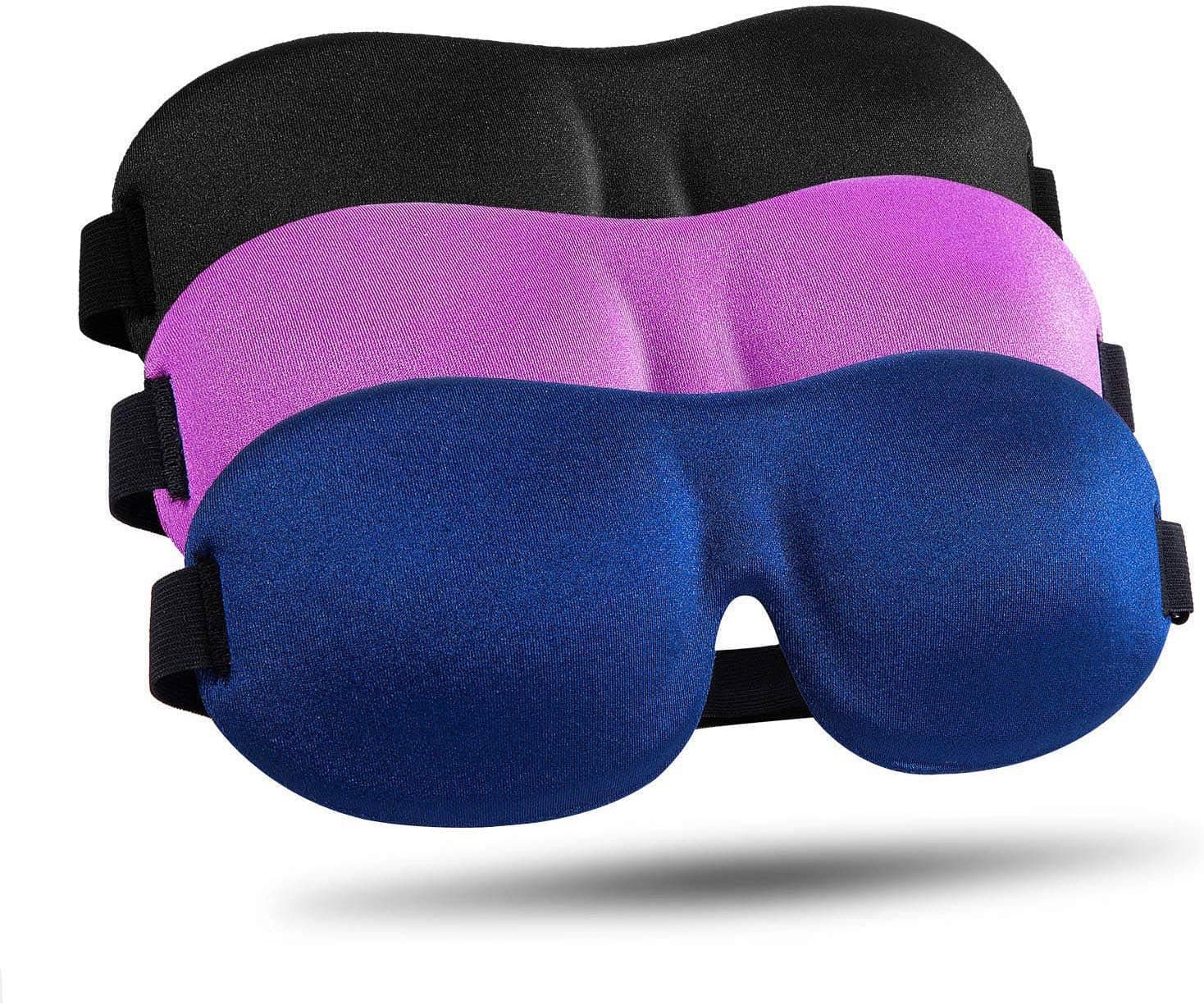 LKY DIGITAL Sleep Mask for Side Sleeper 3 Pack, Blackout 3D Eye Mask for Sleeping, Night Blindfold for Men Women