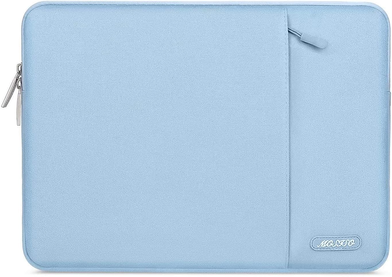 MOSISO Laptop Case 13.3 inch, 13-13.3 inch Laptop Sleeve Compatible with MacBook Air/Pro 13/Pro 14 M5 M4 M3 M2 M1, HP Dell ASUS Lenovo,Polyester Vertical Computer Sleeve Bag with Pocket, Air Blue