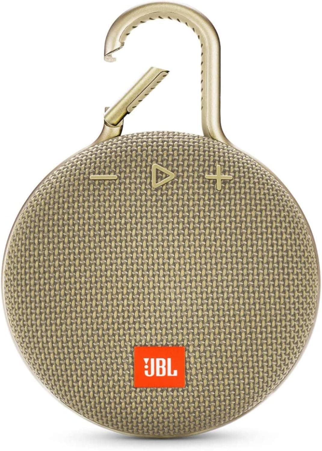 JBL Clip 3, Desert Sand - Waterproof, Durable & Portable Bluetooth Speaker - Up to 10 Hours of Play - Includes Noise-Cancelling Speakerphone & Wireless Streaming