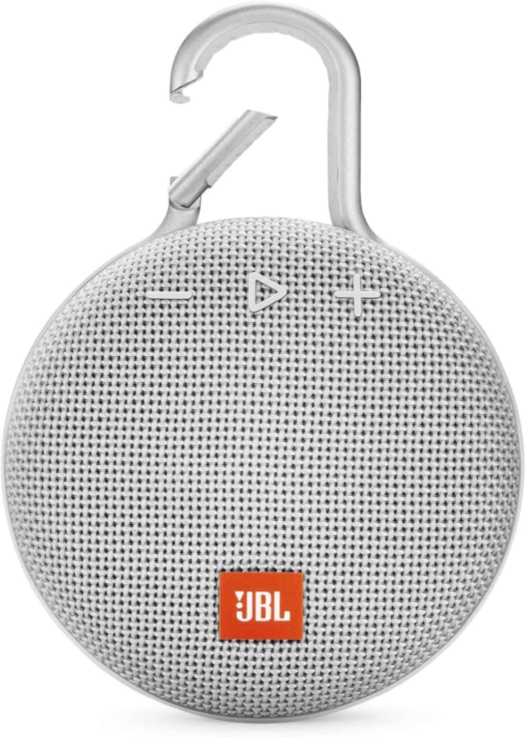 JBL Clip 3, Steel White - Waterproof, Durable & Portable Bluetooth Speaker - Up to 10 Hours of Play - Includes Noise-Cancelling Speakerphone & Wireless Streaming