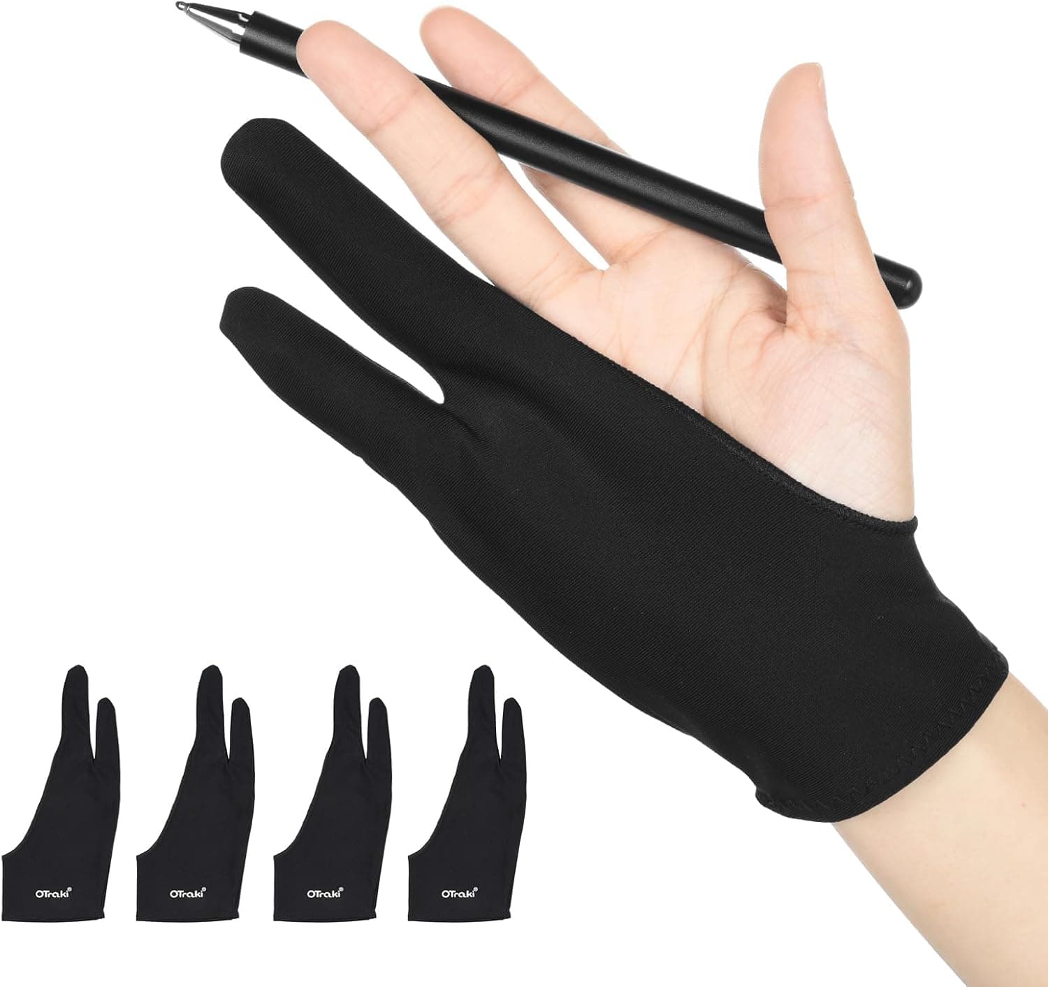 OTraki 4 Pack Artist Drawing Gloves for Digital Tablet Paper Sketching