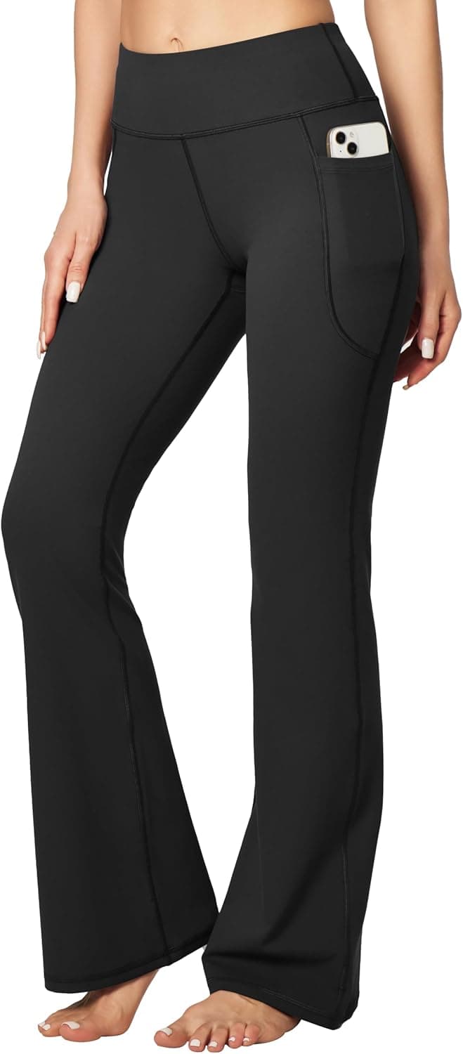 Heathyoga Yoga Pants Women High Waisted Yoga Pants with Pockets for Women Bootcut Workout Flare Leggings Work Dress Pants