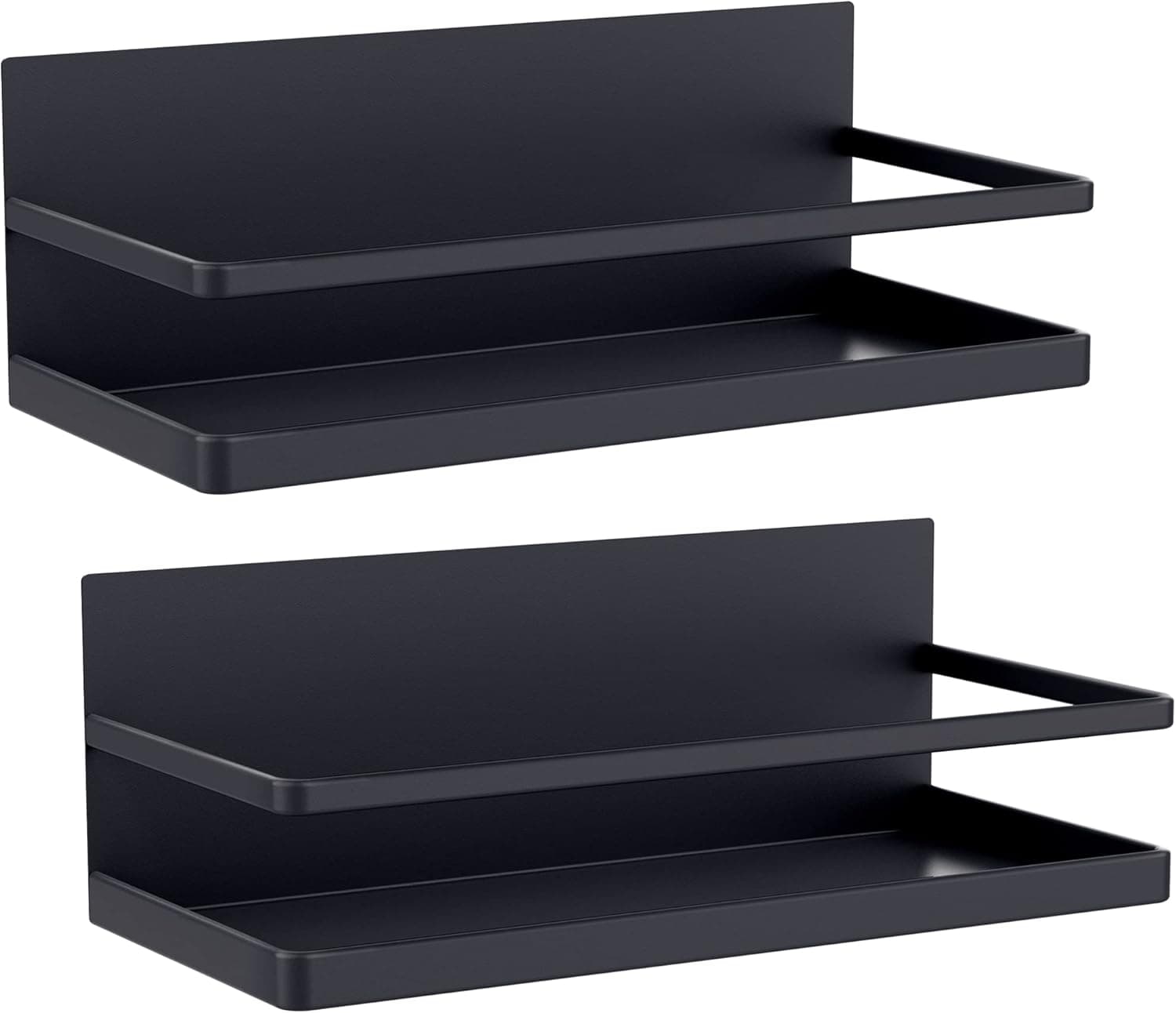 2 Pack Magnetic Spice Rack, Easy to Install on The Side of Refrigerator/Space Saving Kitchen Organization Shelf Organizer for Cabinet