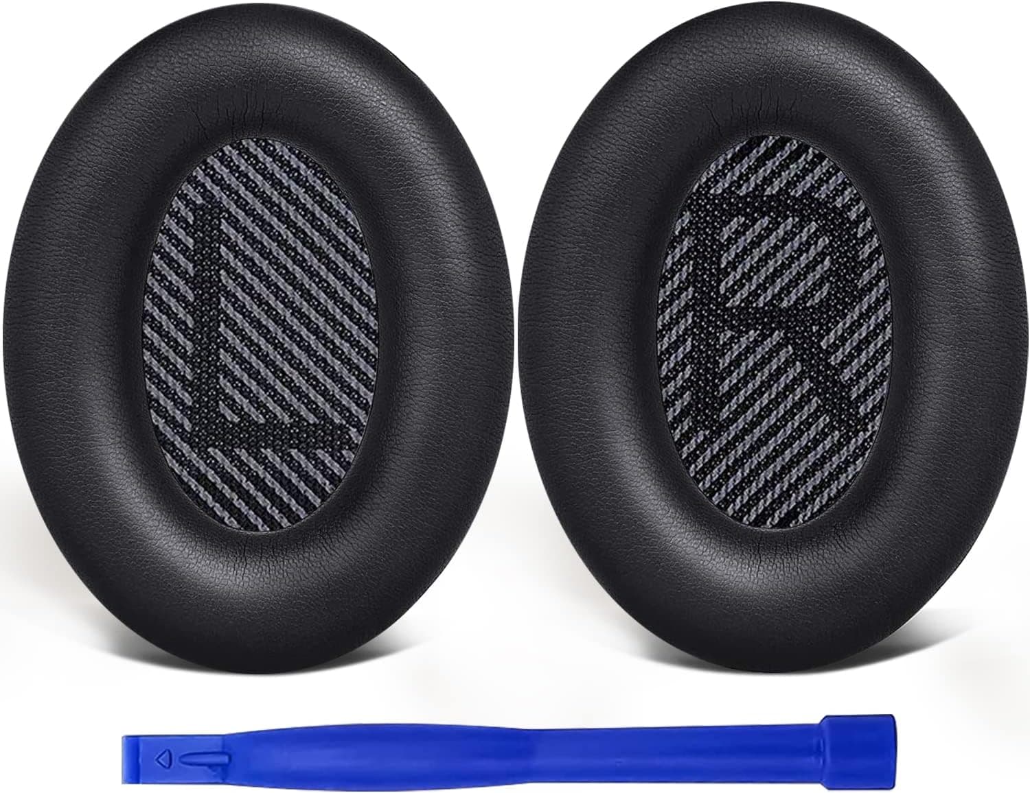 SoloWIT Replacement Earpads Cushions for Bose QuietComfort 35 (QC35) & Quiet Comfort 35 II (QC35 ii) Headphones, Ear Pads with Softer Leather, Noise Isolation Foam, Added Thickness (Black)