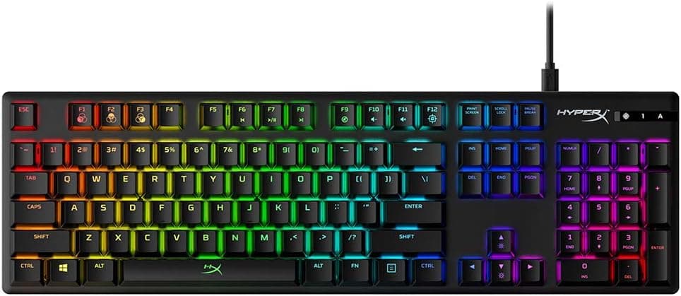 HyperX Alloy Origins - Mechanical Gaming Keyboard, Software-Controlled Light & Macro Customization, Compact Form Factor, RGB LED Backlit - Linear HyperX Red Switch (Black)