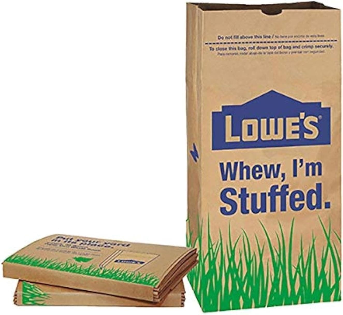 Lowes 30 Gallon Paper Lawn Leaf Trash Bags (10 Bags), Heavy Duty Gardening Leaf Bag for Yard Garden Clean Up