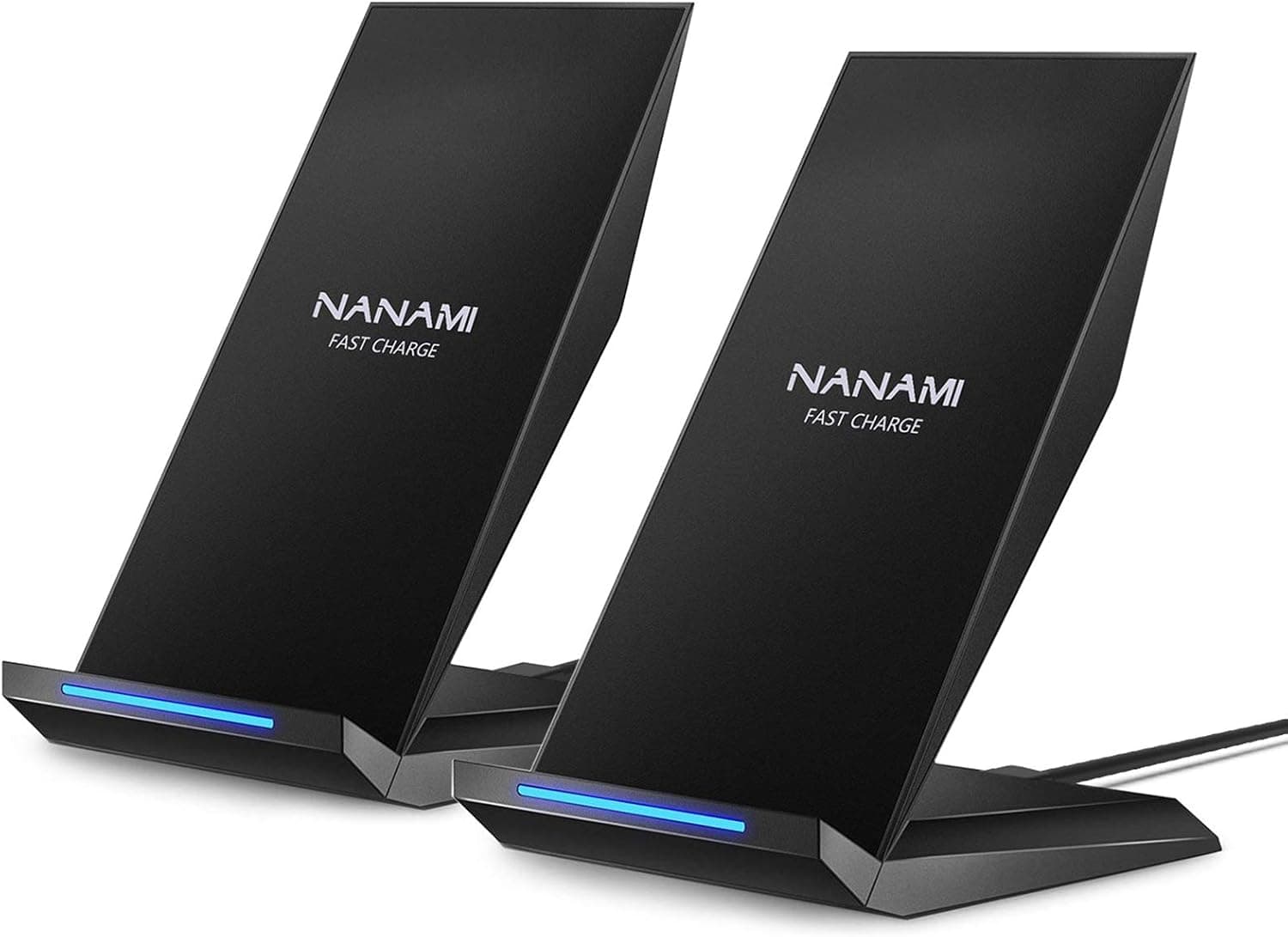 Fast Wireless Charger, [2 Pack] NANAMI Qi Certified Wireless Charging Stand Compatible iPhone 17/17 Air/17 Pro/17 Pro Max/16/15/14/13/12, Phone Charger for Galaxy S25/S24/S23/S22 and Qi-Enabled Phone