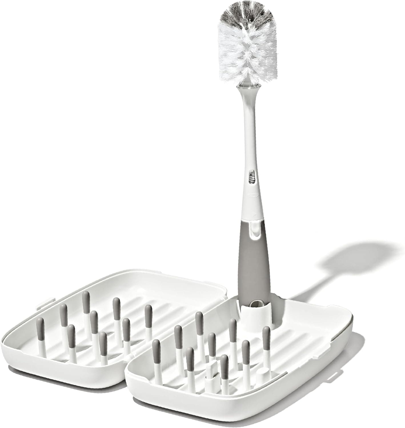 OXO Tot Travel Size Drying Rack with Bottle Brush- Gray