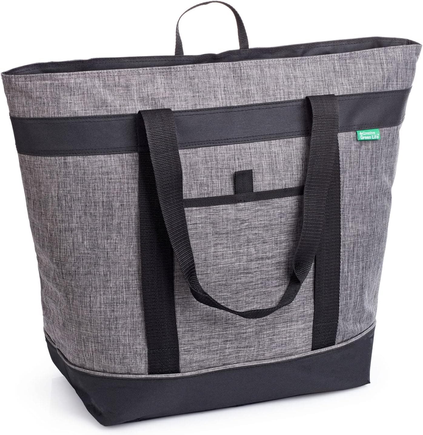 Jumbo Insulated Cooler Bag (Charcoal) with HD Thermal Insulation - Premium, Collapsible Soft Cooler Makes a Perfect Insulated Grocery Bag, Food Delivery Bag, Travel Bag, Beach or Picnic Bags