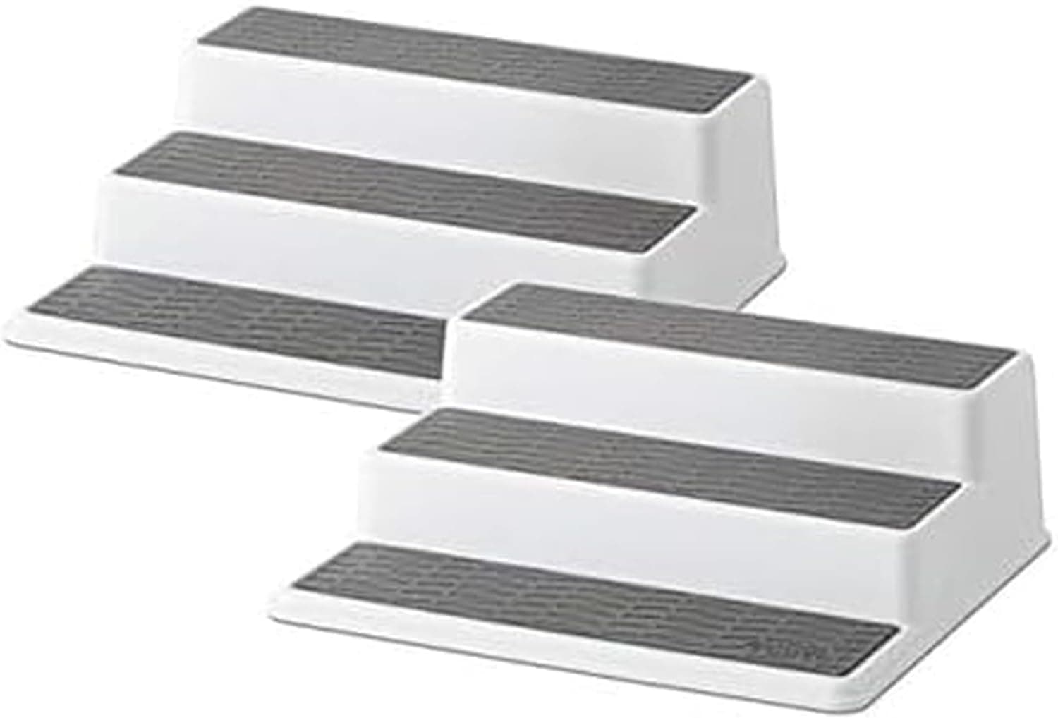 Copco Grey 2 Non-Skid 3-Tier Spice Rack Organizer for Pantry, 2-Pack, 10-Inch